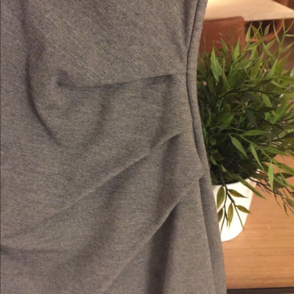 Tiger of Sweden - Gray V Neck Sheath Dress with Side Draping - Picture 6 of 8